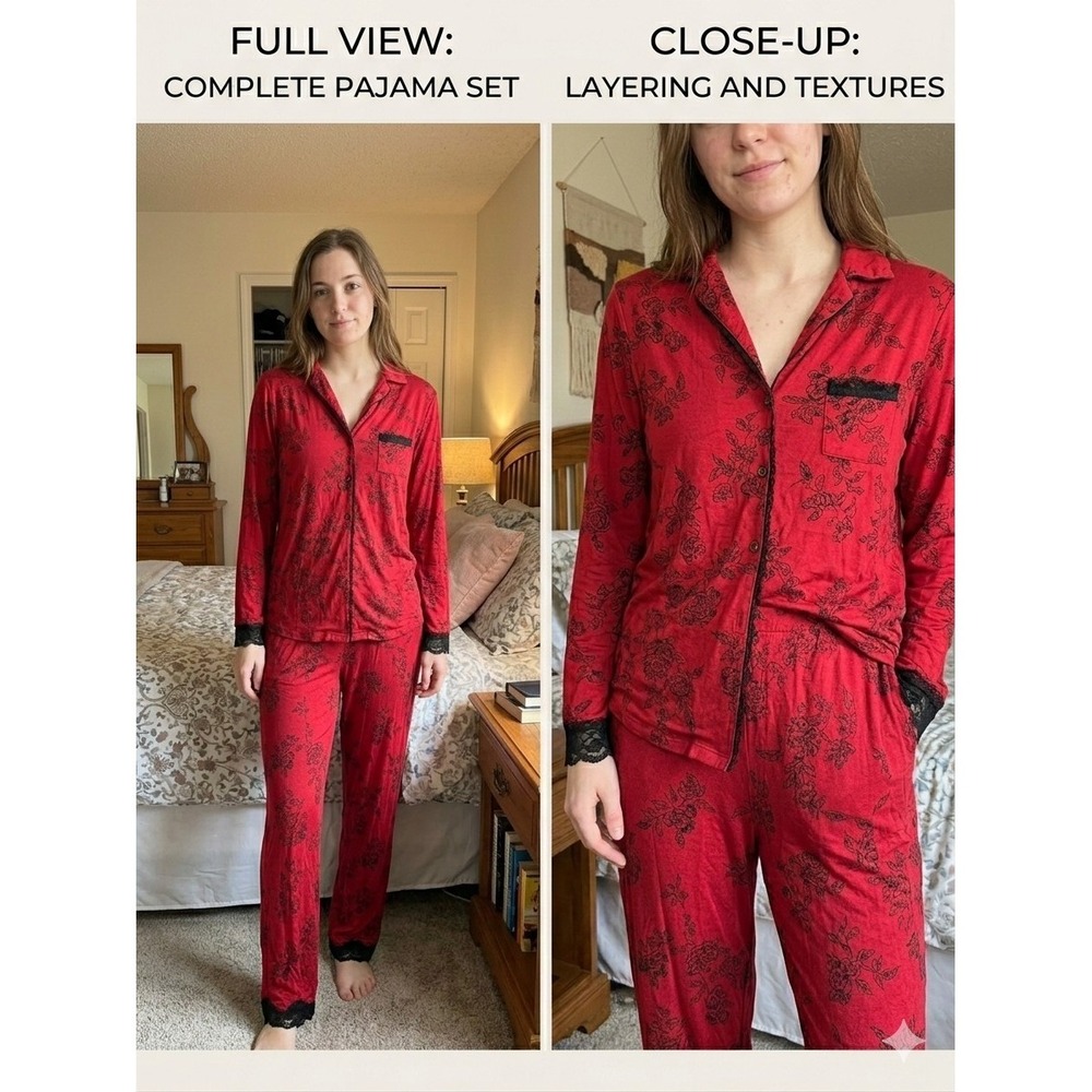 Somo 3 Pcs Pajama Set. Sexy With Lace And Pants And Shorts. Size XS- S. See...‎